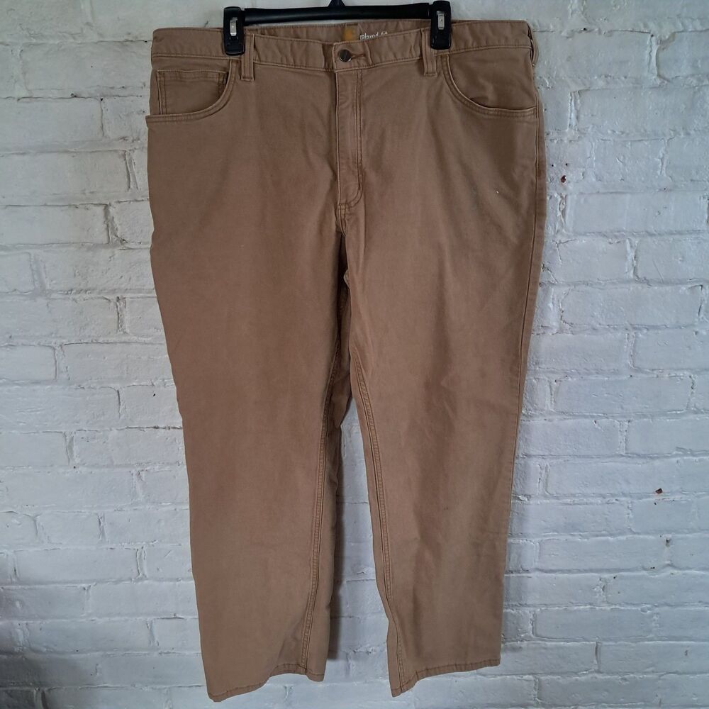 Carhartt Utility Work Pants Mens 42X30 Brown Relaxed Fit Paint Stains See Pics